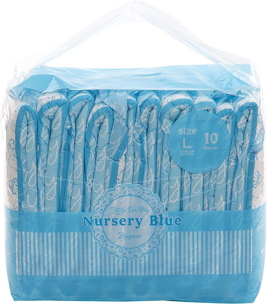 LFB Nursery Blue - Bunte Windeln für Erwachsene - L