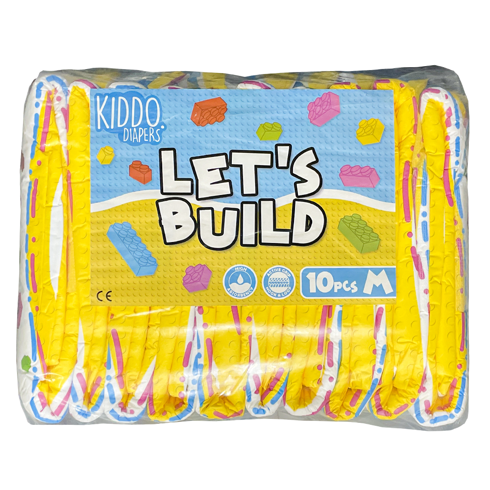 Kiddo Let's Build - bunte Erwachsenenwindel - Medium